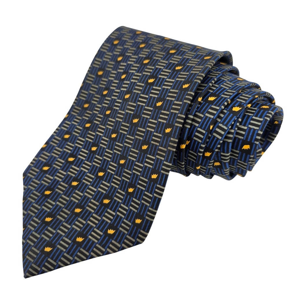 Clipper‎ Burger King Crown Logo Pattern Blue Novelty Necktie Fair 90s Collectors
